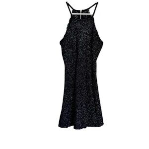 NWT-Little Black Speechless Sparkle Mini Dress. Size X-small. Lace zip up back.